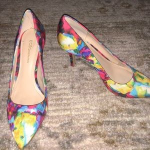 BCBG floral heels.